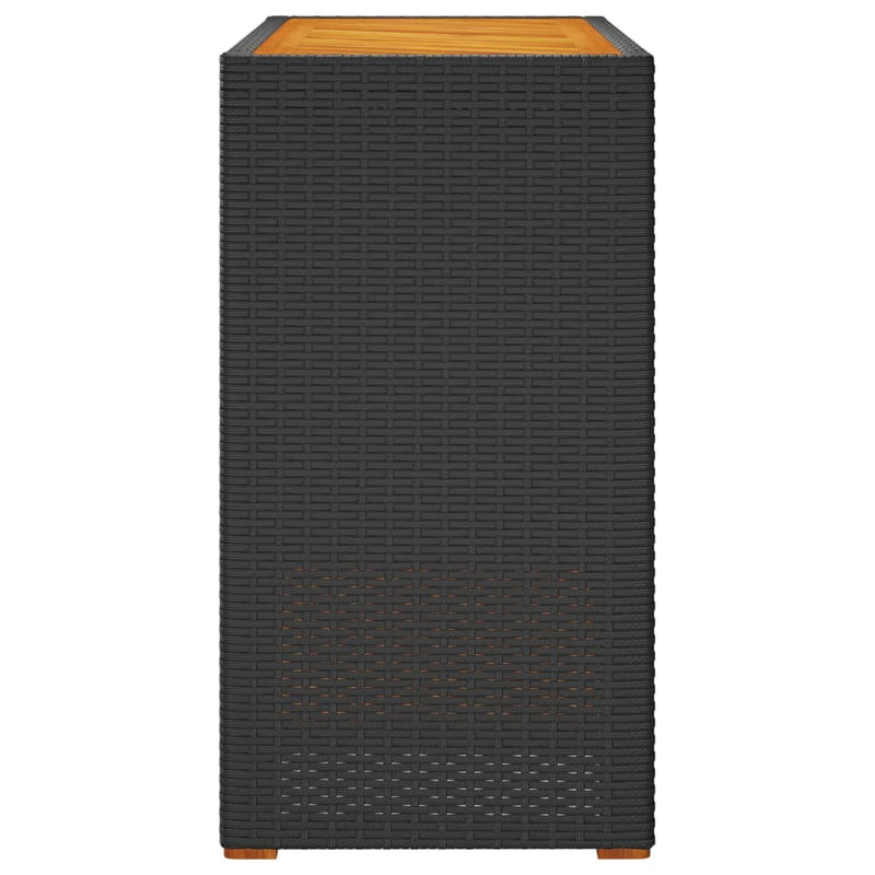 vidaXL fekete polyrattan falapos kerti asztal 100x40x75 cm
