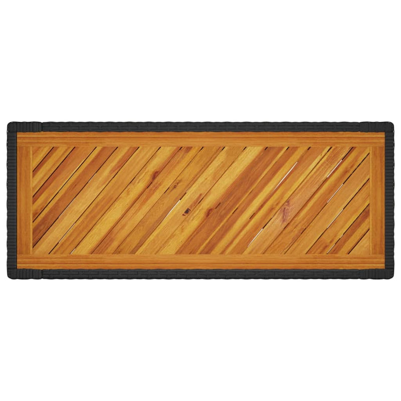 vidaXL fekete polyrattan falapos kerti asztal 100x40x75 cm