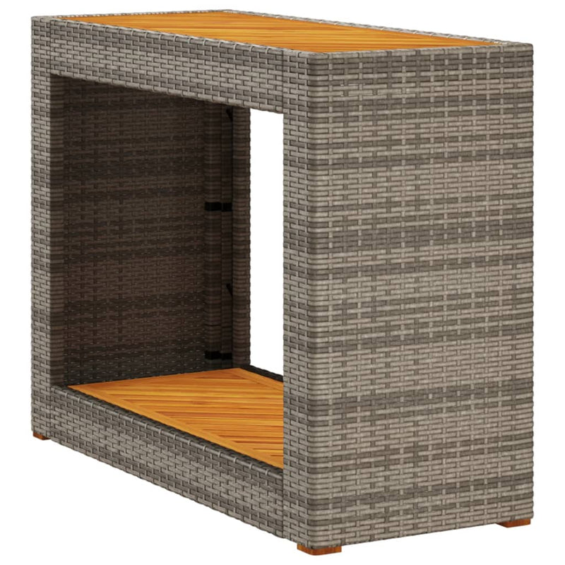 vidaXL szürke polyrattan falapos kerti asztal 100x40x75 cm