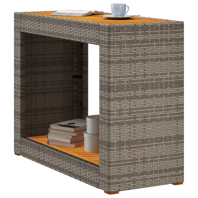vidaXL szürke polyrattan falapos kerti asztal 100x40x75 cm