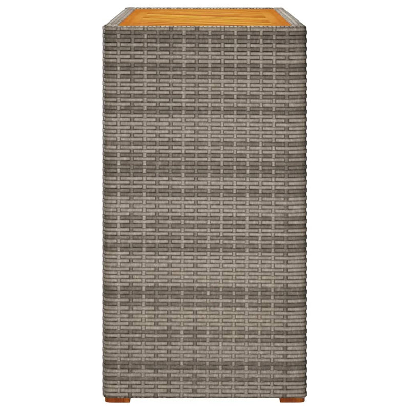 vidaXL szürke polyrattan falapos kerti asztal 100x40x75 cm