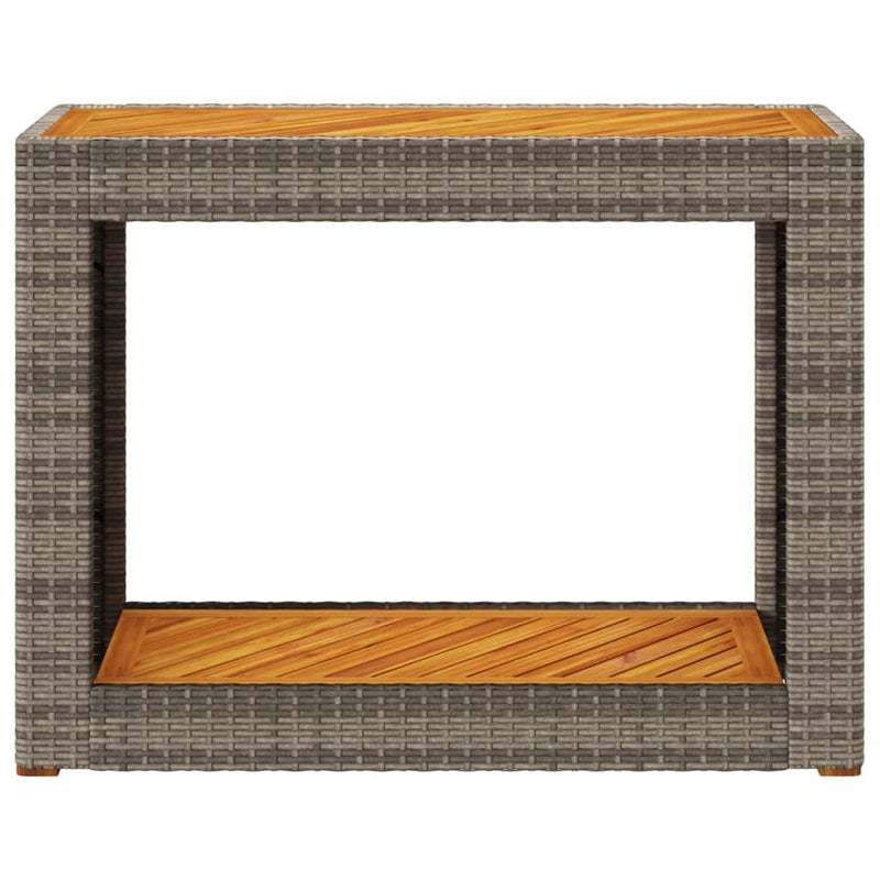 vidaXL szürke polyrattan falapos kerti asztal 100x40x75 cm