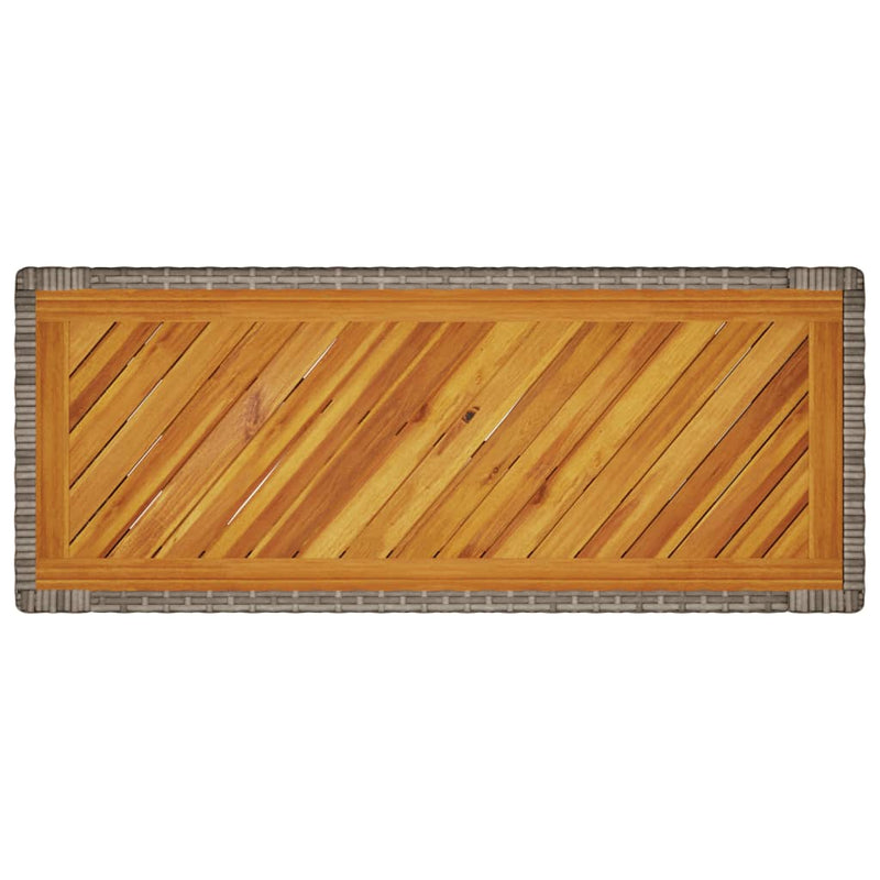 vidaXL szürke polyrattan falapos kerti asztal 100x40x75 cm