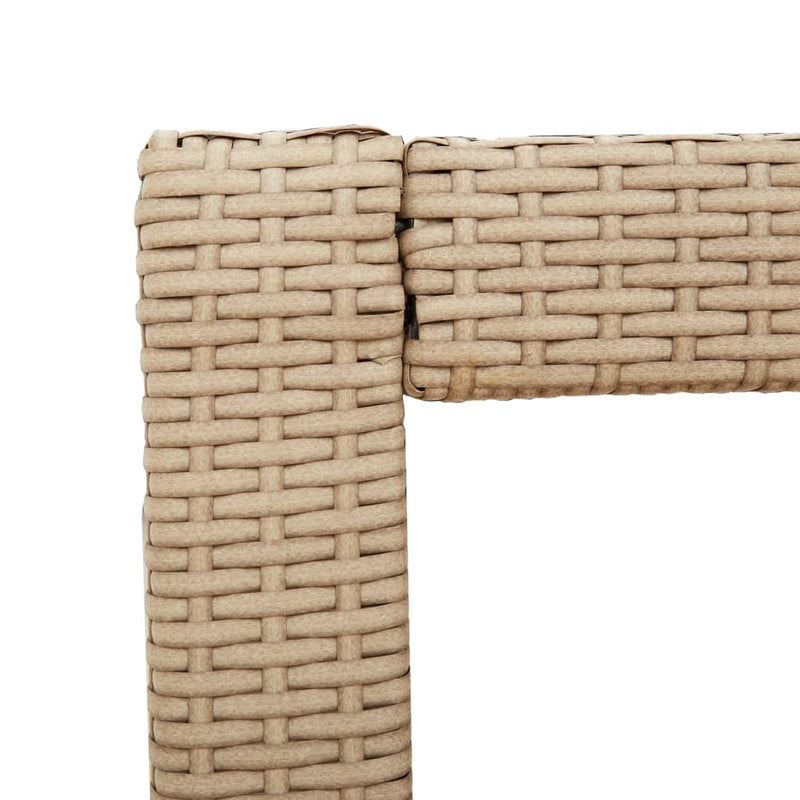 vidaXL bézs polyrattan kerti kisasztal fa asztallappal 100x40x75 cm