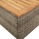 vidaXL szürke polyrattan és akácfa kerti asztal 45 x 45 x 37 cm