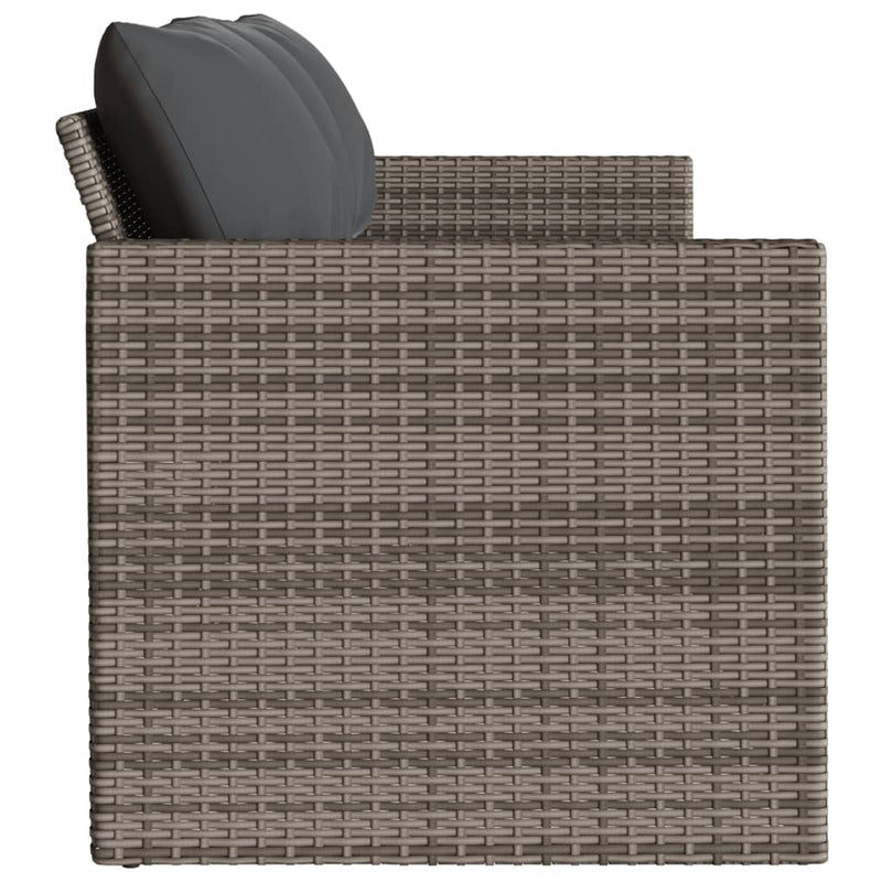 vidaXL 3 személyes szürke polyrattan kerti kanapé párnával