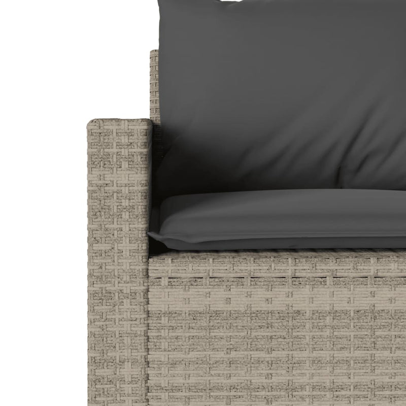 vidaXL 3 személyes világosszürke polyrattan kerti kanapé párnával