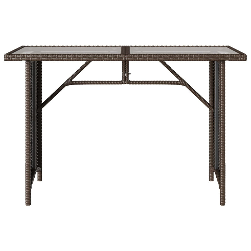 vidaXL barna polyrattan üveglapos kerti asztal 110x68x70 cm
