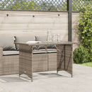 vidaXL szürke polyrattan üveglapos kerti asztal 110x68x70 cm