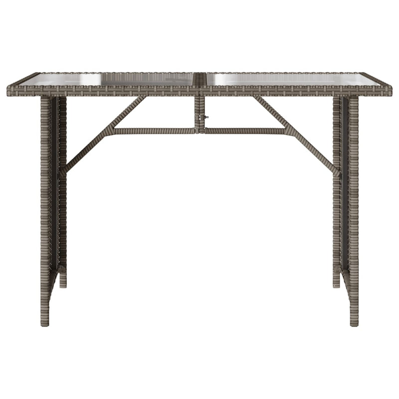vidaXL szürke polyrattan üveglapos kerti asztal 110x68x70 cm