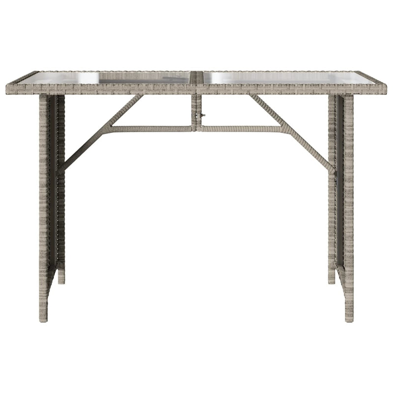vidaXL szürke polyrattan üveglapos kerti asztal 110x68x70 cm