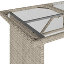 vidaXL szürke polyrattan üveglapos kerti asztal 110x68x70 cm