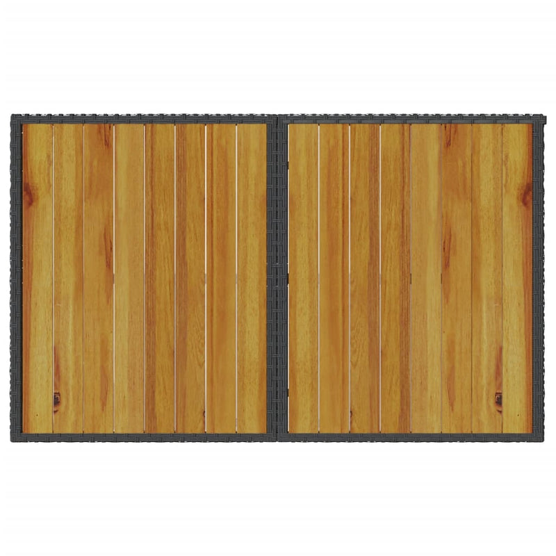 vidaXL fekete polyrattan falapos kerti asztal 110 x 68 x 70 cm