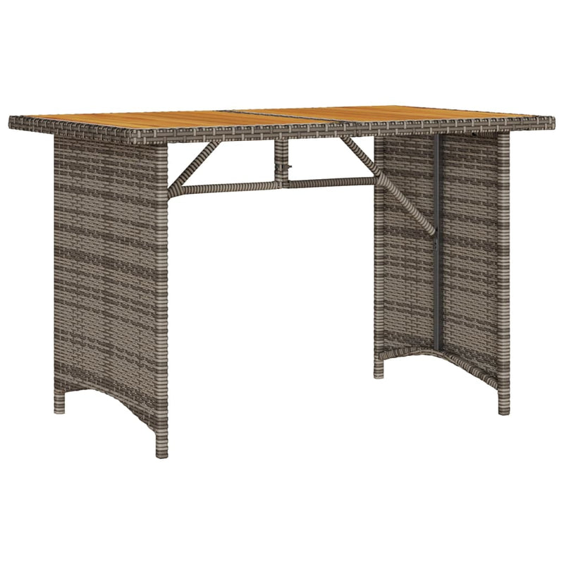 vidaXL szürke polyrattan falapos kerti asztal 110x68x70 cm