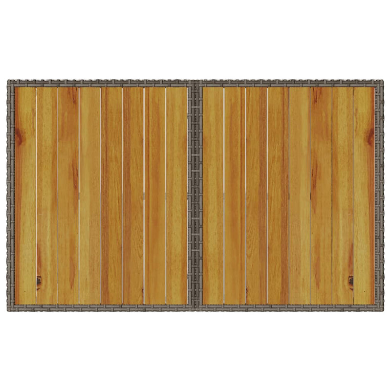 vidaXL szürke polyrattan falapos kerti asztal 110x68x70 cm