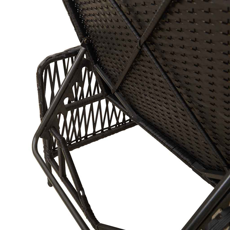 vidaXL Napozóágy párnával 1-személy Fekete 157 x 55 x 92cm polirattan