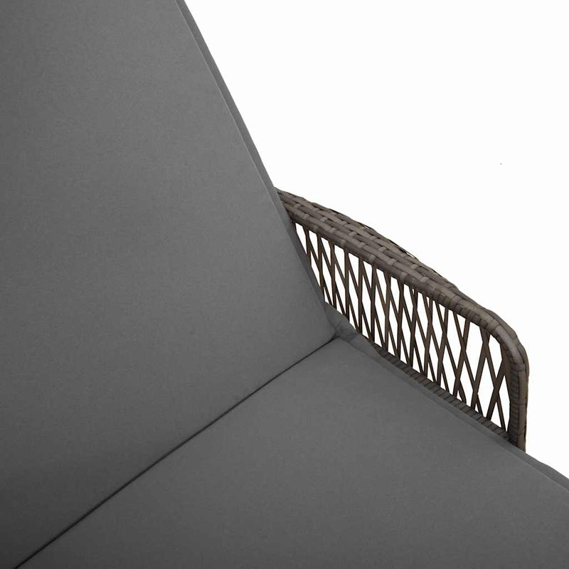 vidaXL Napozóágy párnával 1-személy Szürke 157 x 55 x 92cm polirattan