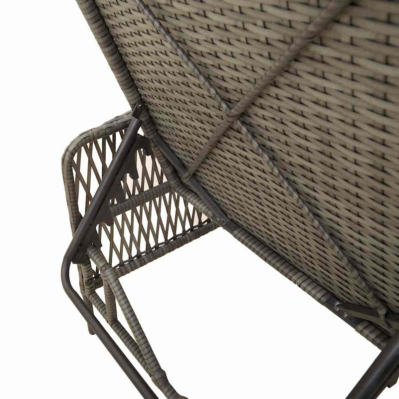 vidaXL Napozóágy párnával 1-személy Szürke 157 x 55 x 92cm polirattan