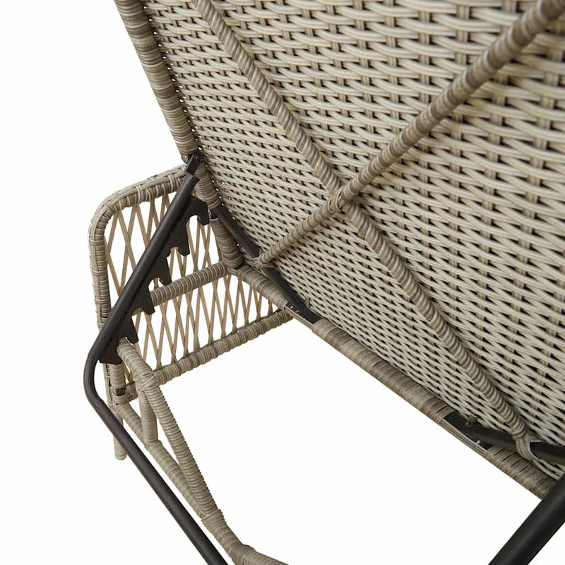 vidaXL Napozóágy párnával Világosszürke 157 x 55 x 92cm polirattan