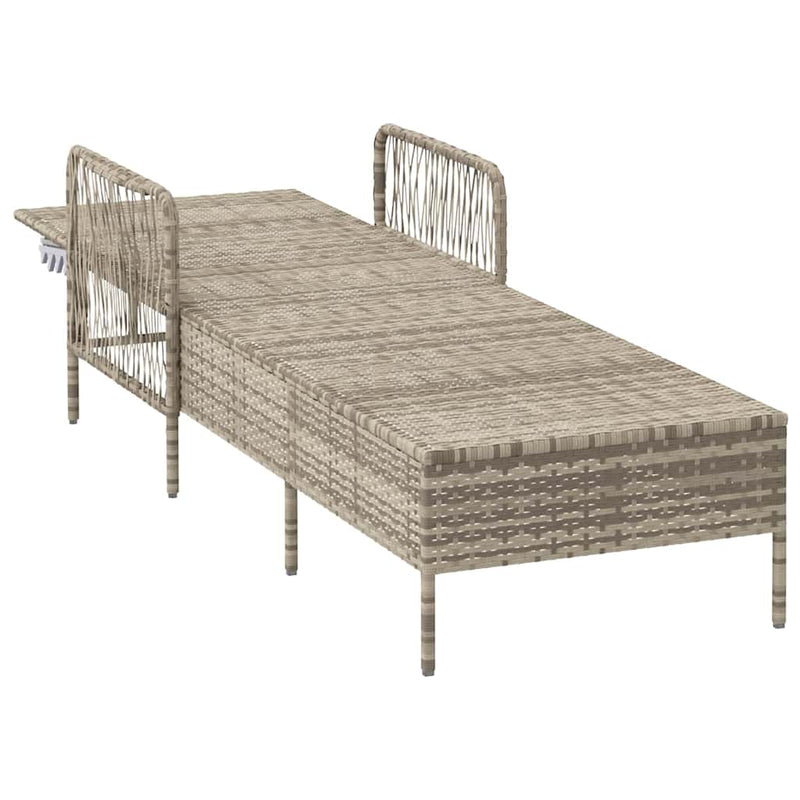 vidaXL Napozóágy párnával Világosszürke 157 x 55 x 92cm polirattan