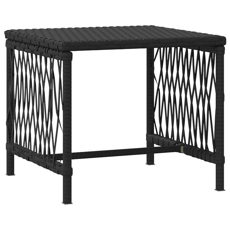 vidaXL Napozóágy párnával 2 pcs Fekete 35 x 35 x 32cm polirattan