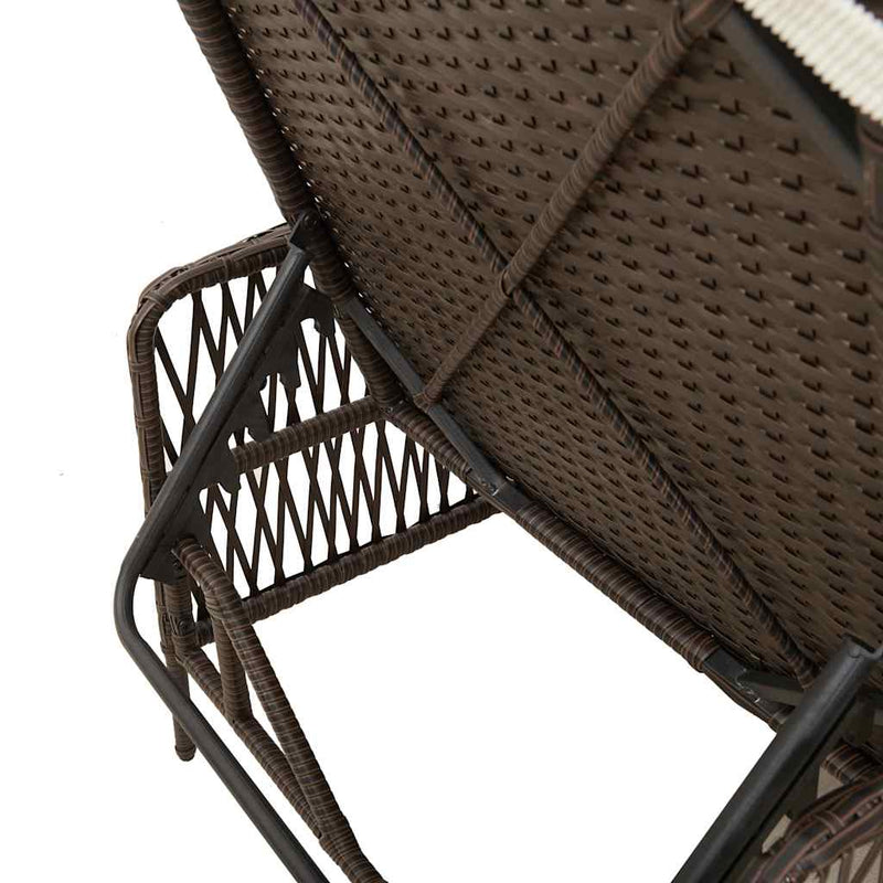 vidaXL Napozóágy párnával 2 pcs Barna 35 x 35 x 32cm polirattan
