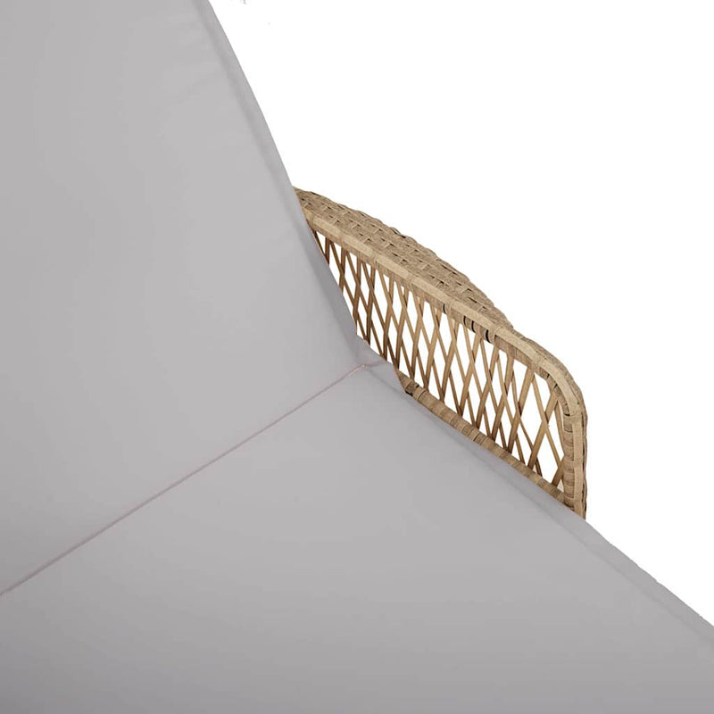 vidaXL Napozóágy párnával 2 pcs Bézs 35 x 35 x 32cm polirattan