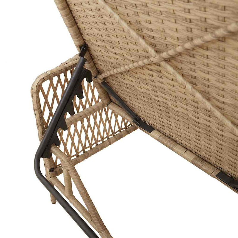 vidaXL Napozóágy párnával 2 pcs Bézs 35 x 35 x 32cm polirattan