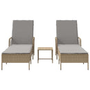 vidaXL Napozóágy párnával 2 pcs Bézs 35 x 35 x 32cm polirattan