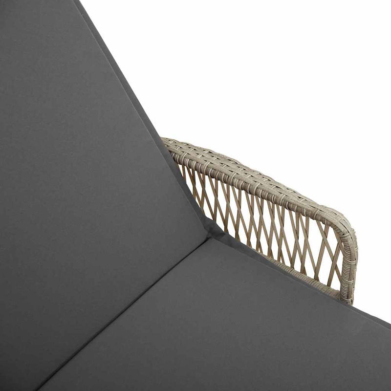 vidaXL Napozóágy 2 pcs Világosszürke 35 x 35 x 32cm polirattan