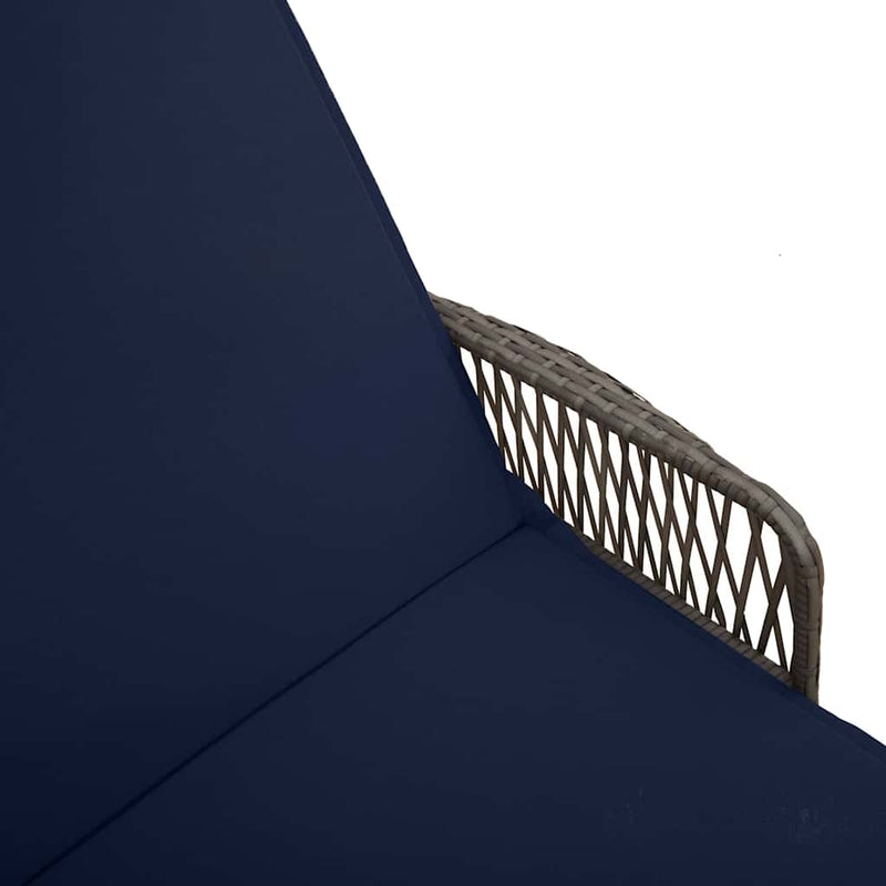 vidaXL Napozóágy párnával 2 pcs Szürke 35 x 35 x 32cm polirattan