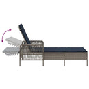 vidaXL Napozóágy párnával 2 pcs Szürke 35 x 35 x 32cm polirattan