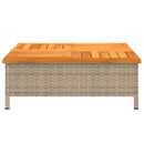 vidaXL bézs polyrattan és akácfa napernyőtalp-burkolat 70 x 70 x 25 cm