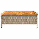 vidaXL bézs polyrattan és akácfa napernyőtalp-burkolat 70 x 70 x 25 cm