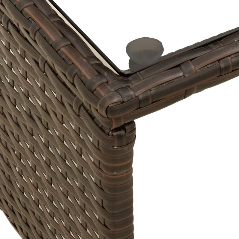 vidaXL L-alakú barna polyrattan kerti kanapé asztallal és párnákkal