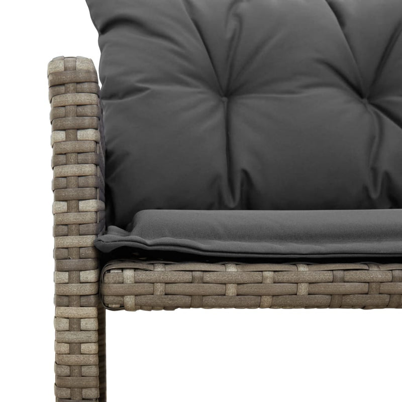 vidaXL L-alakú szürke polyrattan kerti kanapé asztallal és párnákkal