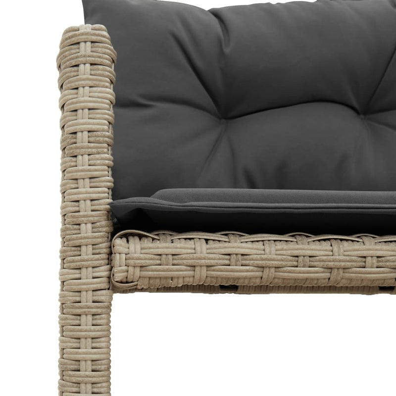vidaXL L-alakú szürke polyrattan kerti kanapé asztallal és párnákkal