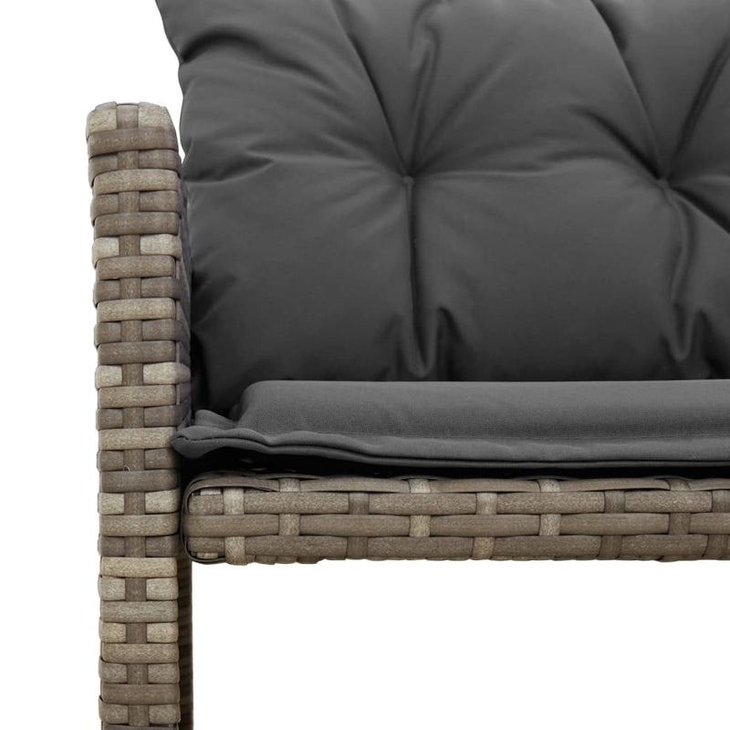 vidaXL L-alakú szürke polyrattan kerti kanapé asztallal és párnákkal