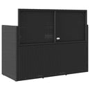 vidaXL fekete polyrattan kerti pad párnával