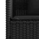 vidaXL fekete polyrattan kerti pad párnával