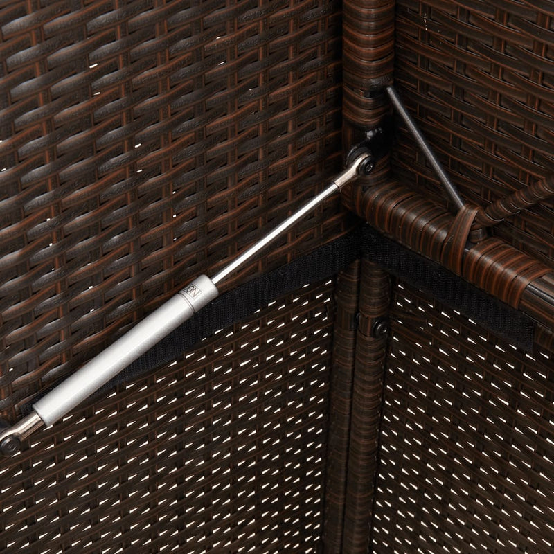 vidaXL barna polyrattan kerti pad párnákkal