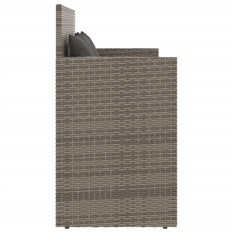 vidaXL szürke polyrattan akácfa kerti pad párnával