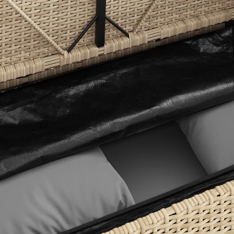 vidaXL bézs polyrattan kerti pad párnákkal