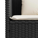 vidaXL fekete polyrattan kerti pad párnával