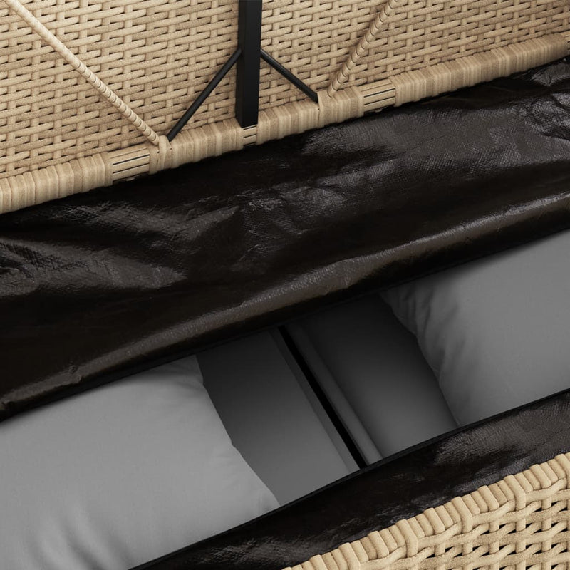 vidaXL bézs polyrattan kerti pad párnákkal