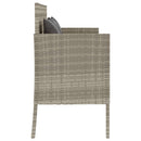 vidaXL világosszürke polyrattan kerti pad párnákkal