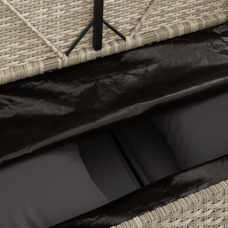 vidaXL világosszürke polyrattan kerti pad párnákkal