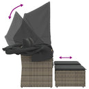 vidaXL 2 személyes szürke polyrattan kerti kanapé baldachinnal/székkel