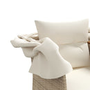 vidaXL 2 személyes bézs polyrattan kerti kanapé baldachinnal/székkel