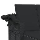 vidaXL fekete polyrattan dupla napozóágy tetővel és párnával